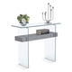 ivinta Glass Console Table with Storage, Small Narrow Entryway Table for Living Room, 39.4" Modern Sofa Table for Foyer, Hallway, Bedroom