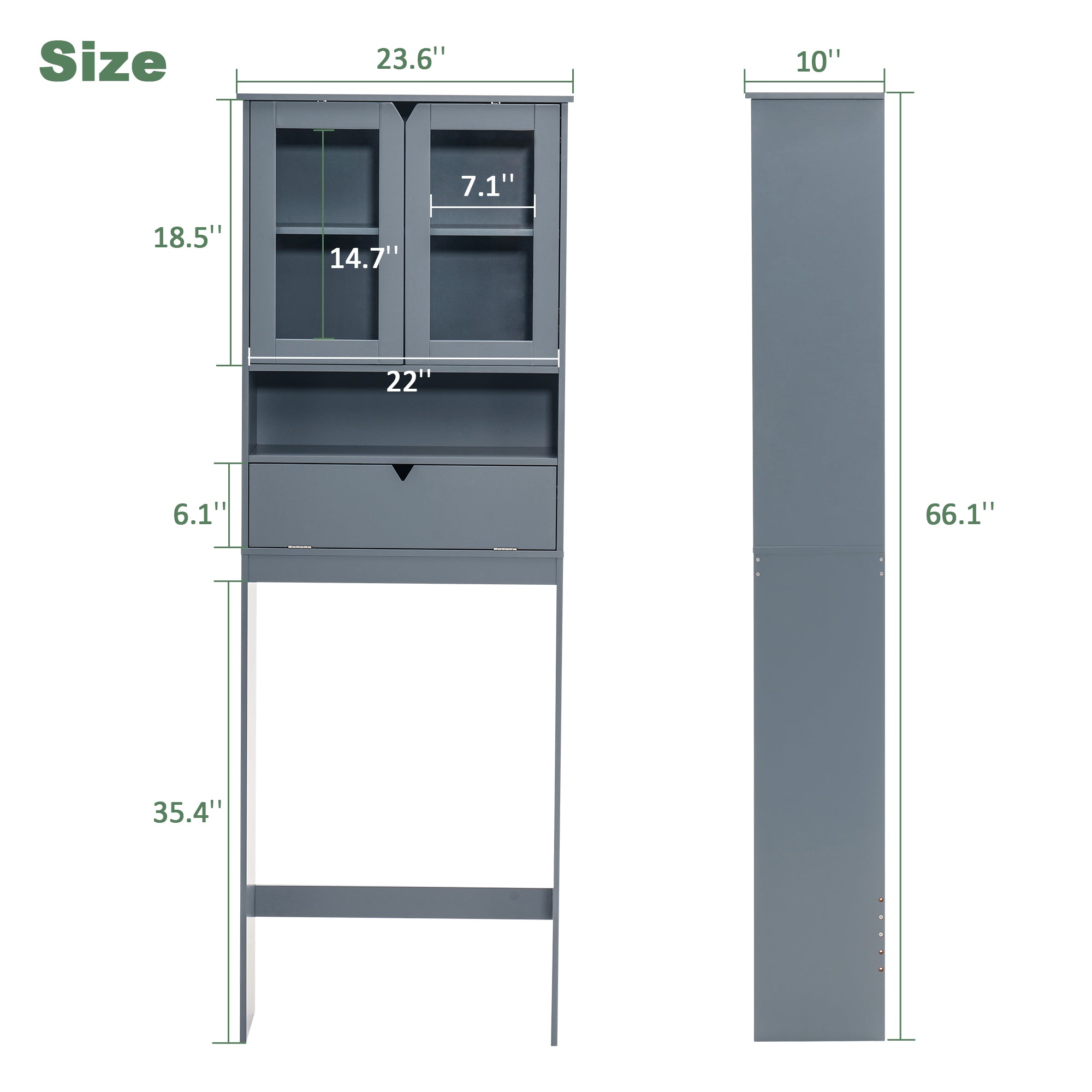 Ivinta Over The Toilet Bathroom Storage Cabinet with Adjustable Shelf, Space-Saving Wall Mounted Rack