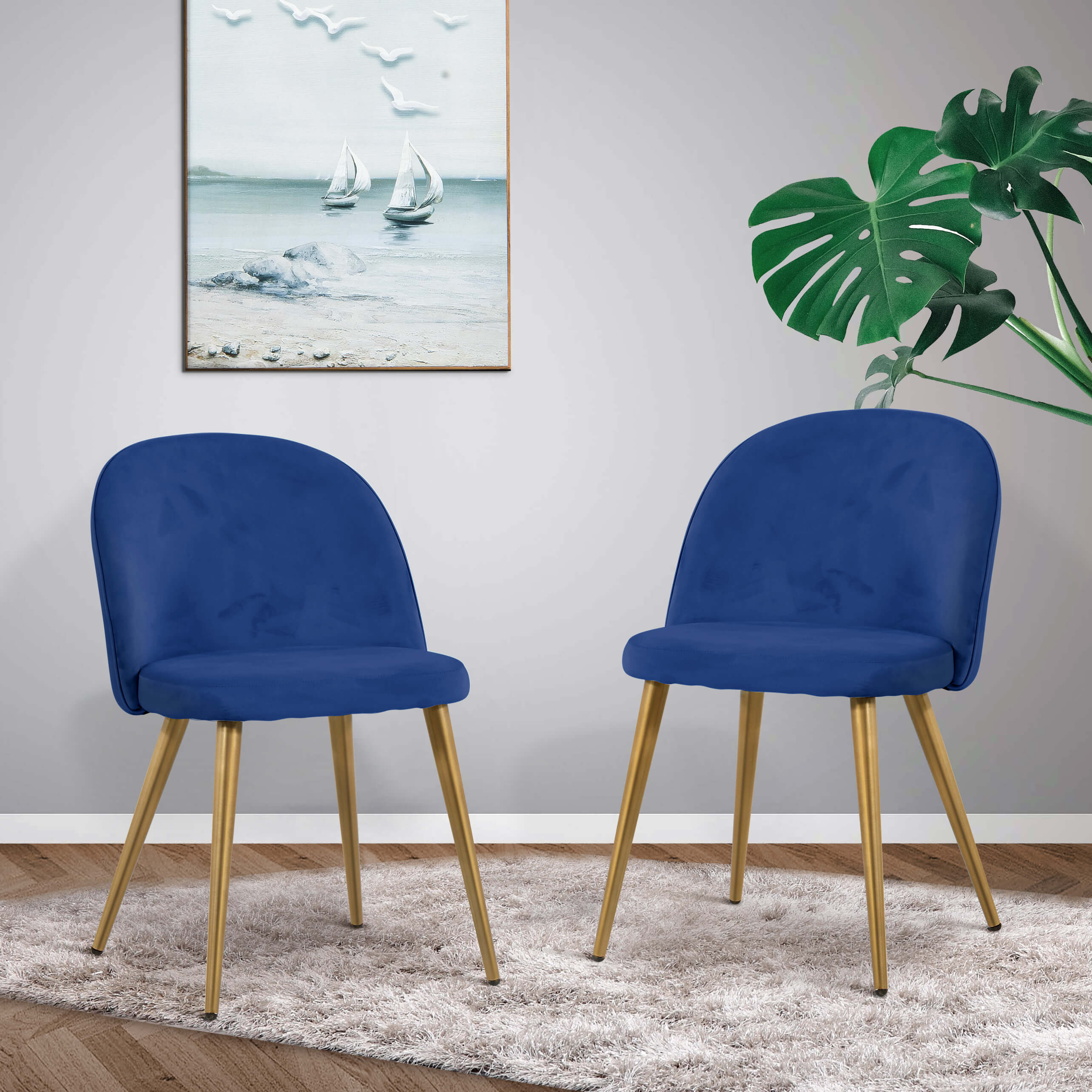 Ivinta Velvet Dining Chairs Set of 2, Soft Tufted Modern Living Room Chairs