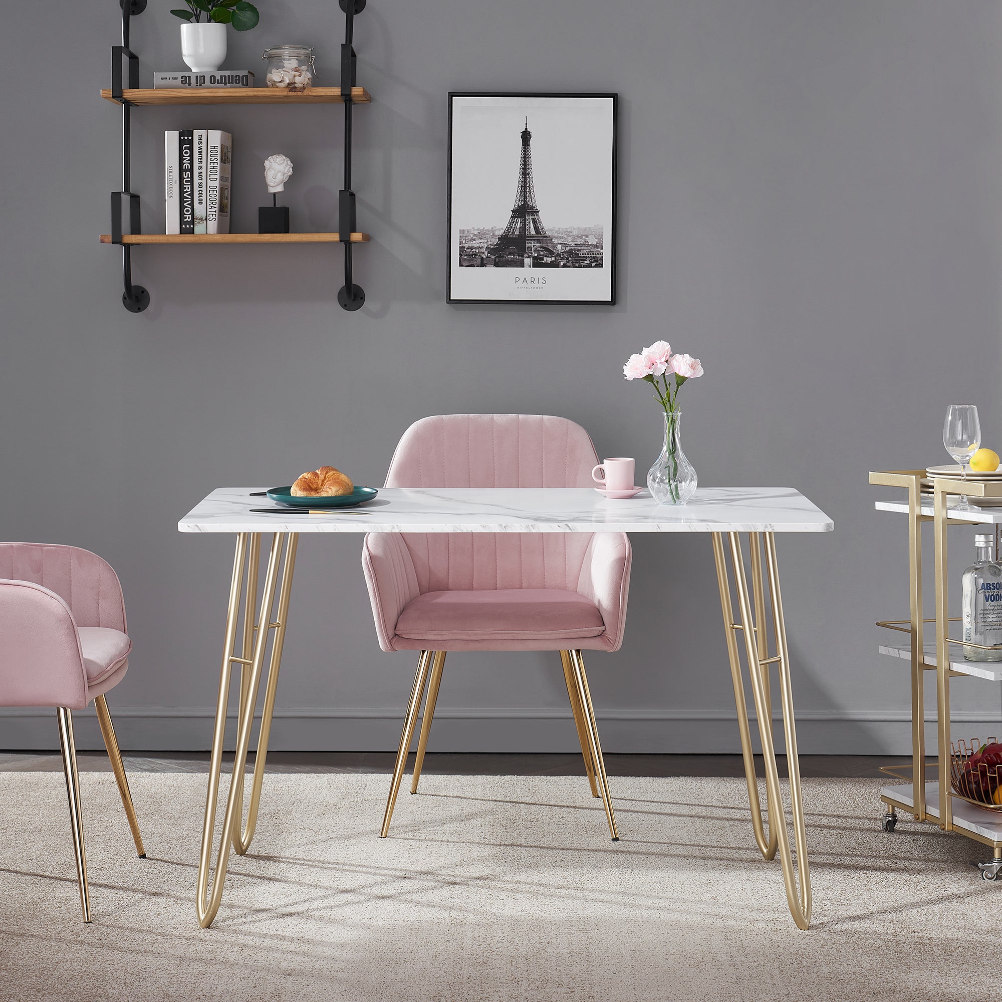 Ivinta Kitchen Table Dining Table with Modern Italian Type Small, Simple Tea Table - Ivinta
