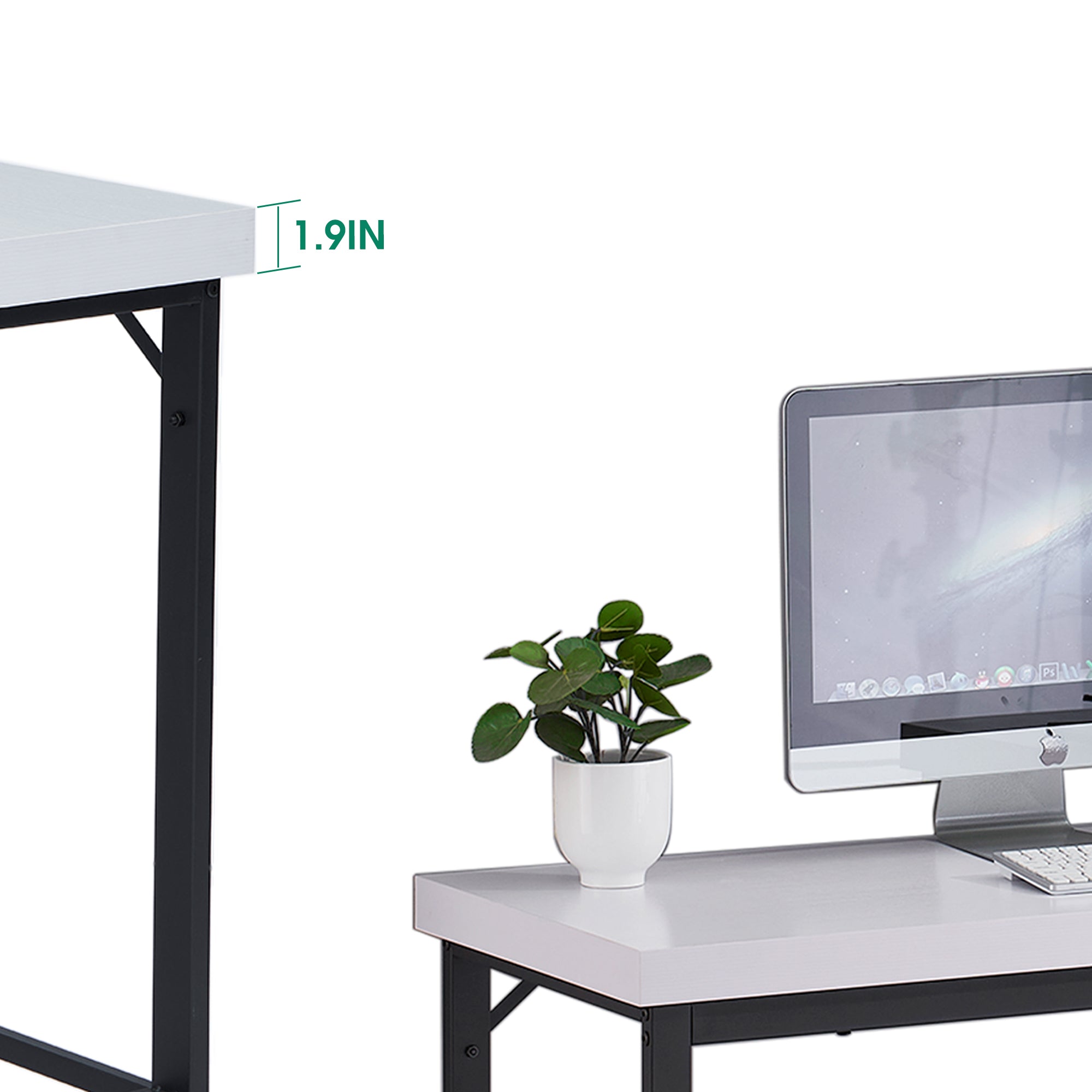 Ivinta Industrial L-Shaped Desk, Thickened 2" Desktop