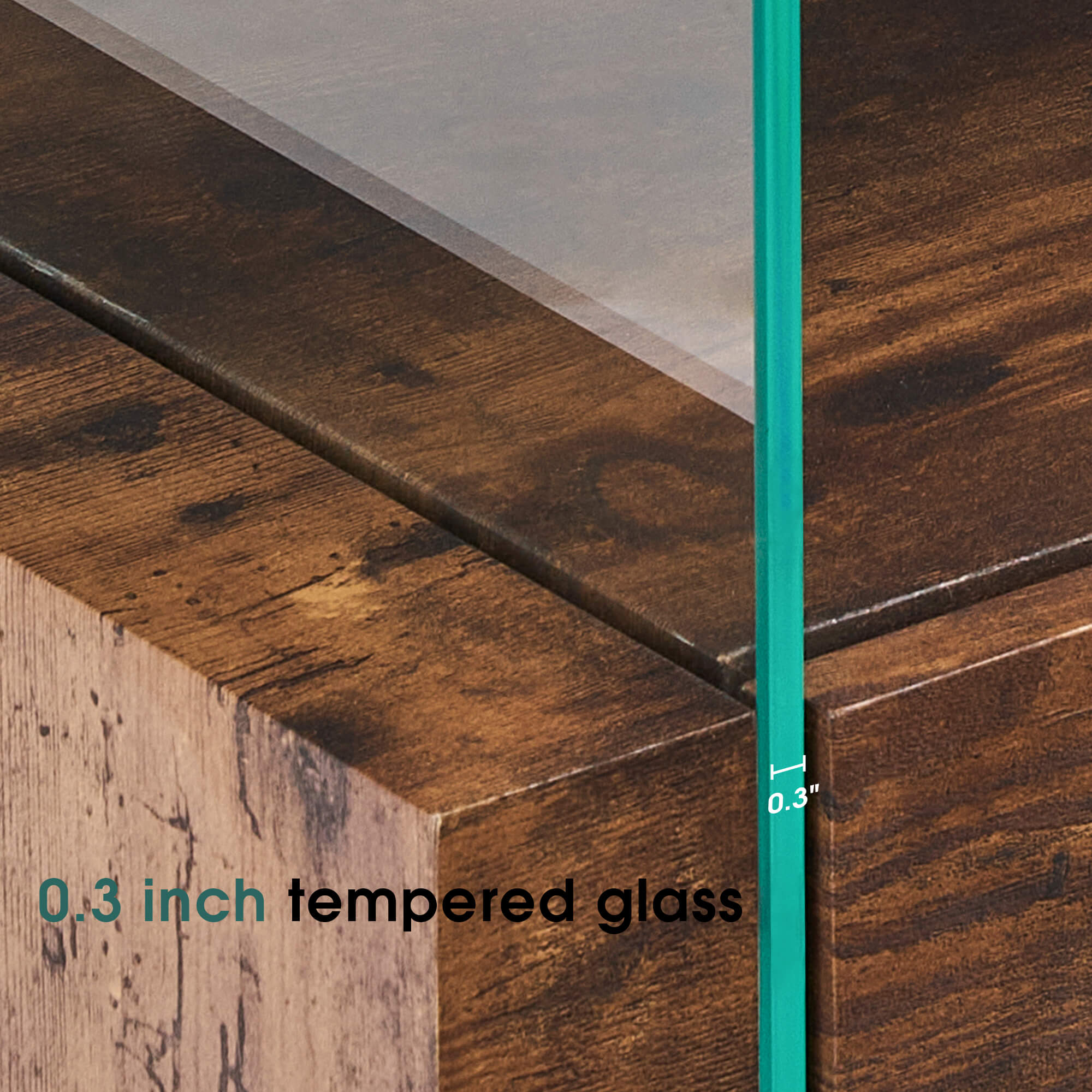 ivinta Glass Console Table with Storage Shelves, 3-Tier Modern Narrow Entryway Table with Drawer for Living Room, Hallway, Foyer and Entrance