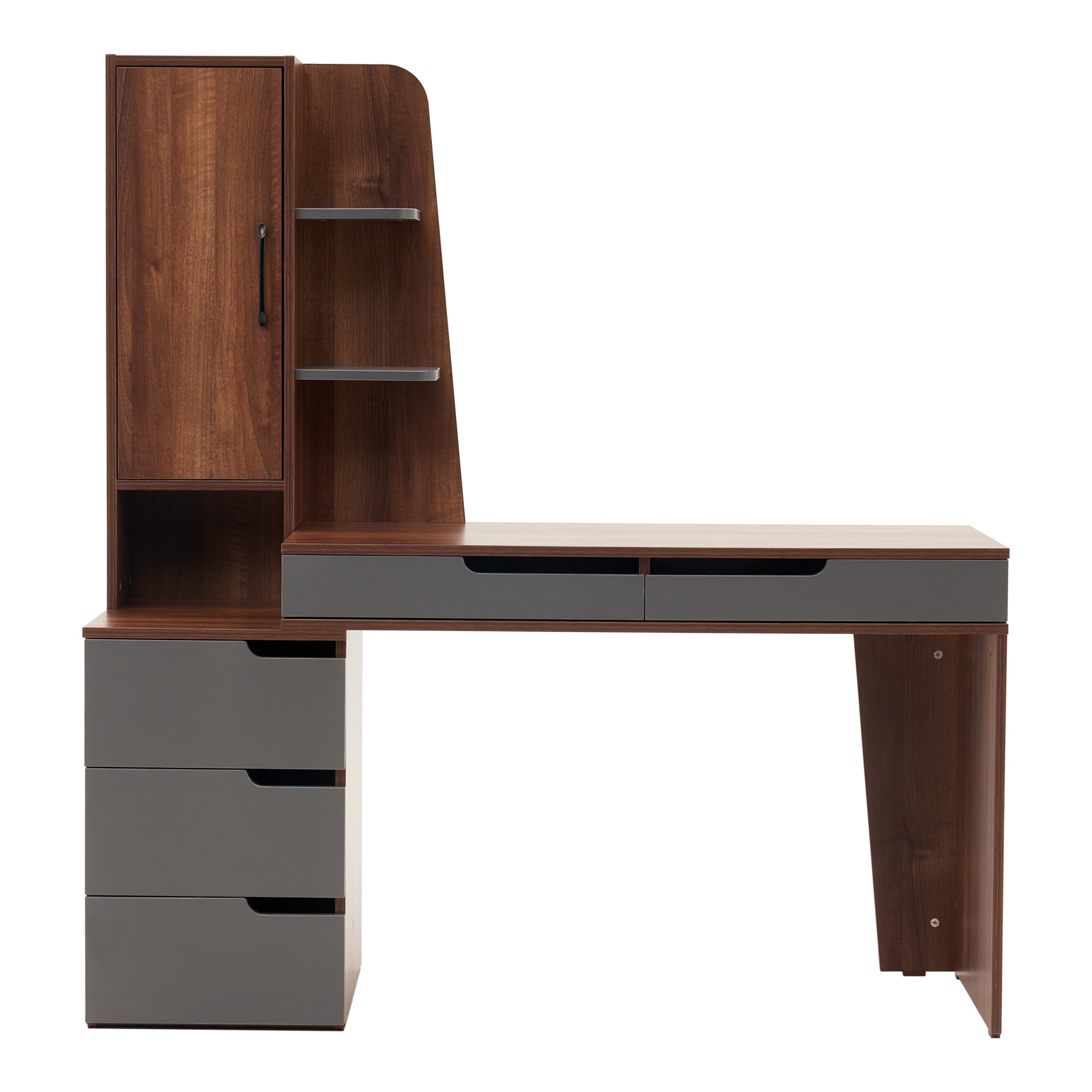 Ivinta Computer Desk with Drawers Storage Shelves, Modern Study Writin