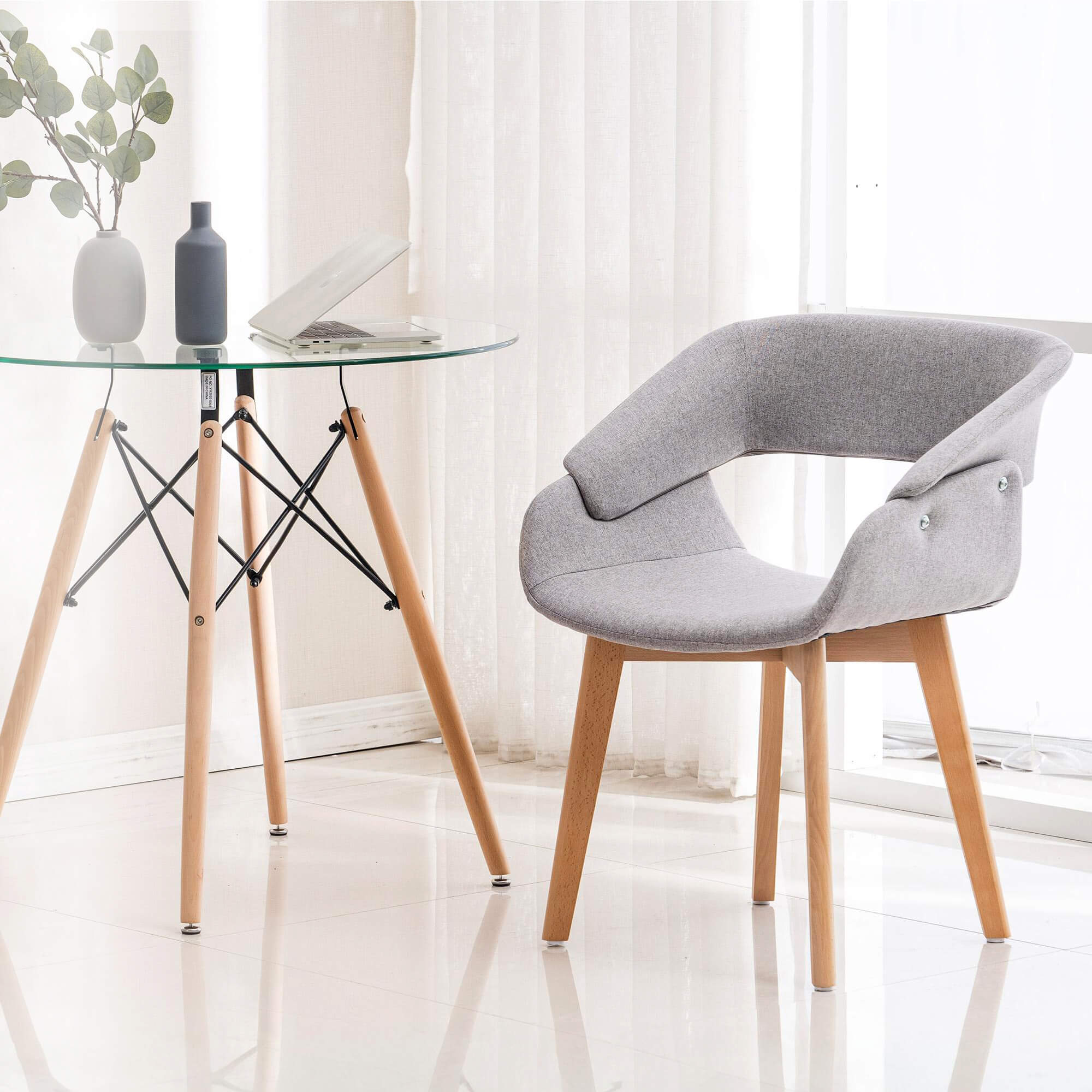 Ivinta Modern Dining Room Chair Set of 2 for Kitchen, Mid-Century Modern Accent Chairs