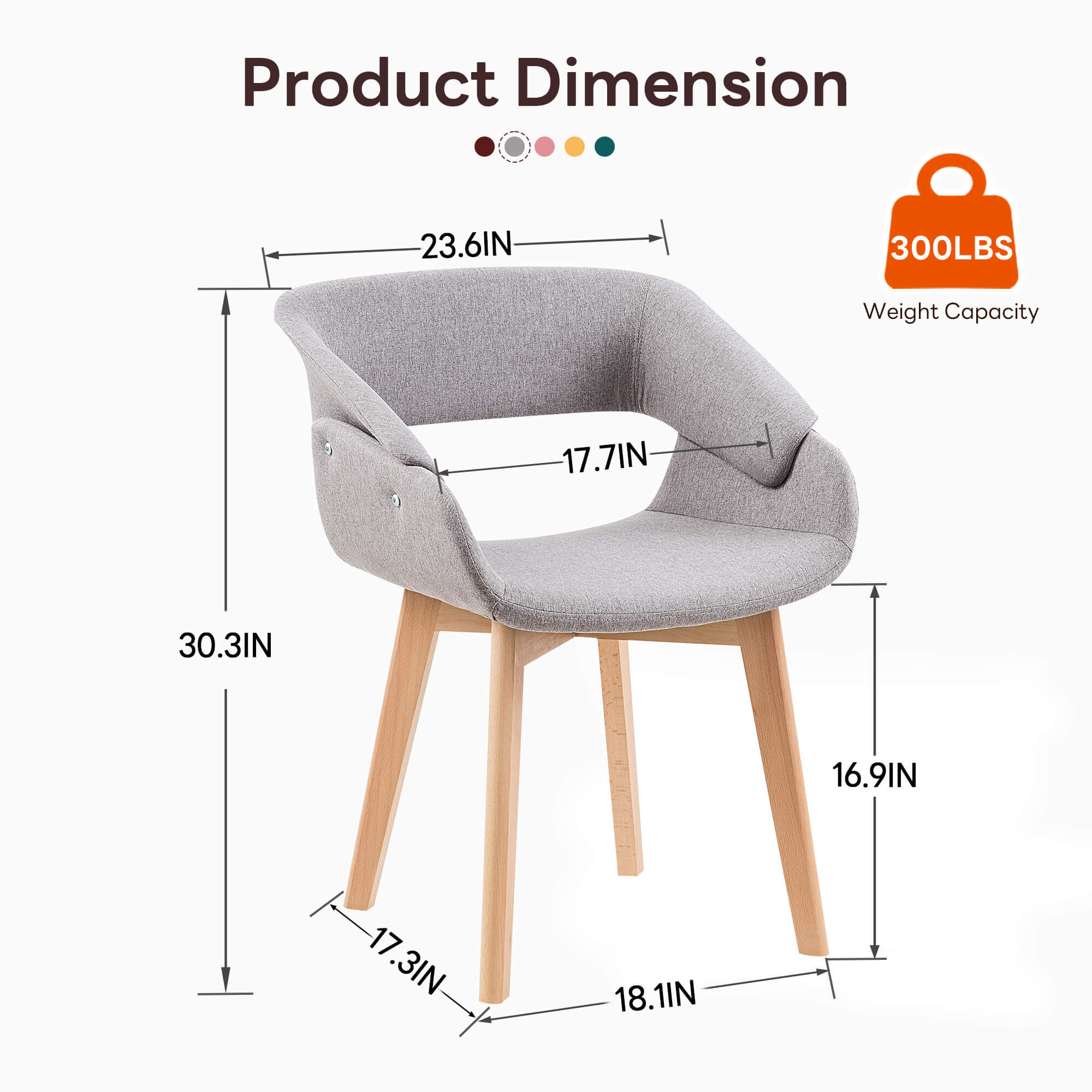 Ivinta Modern Dining Room Chair Set of 2 for Kitchen, Mid-Century Modern Accent Chairs