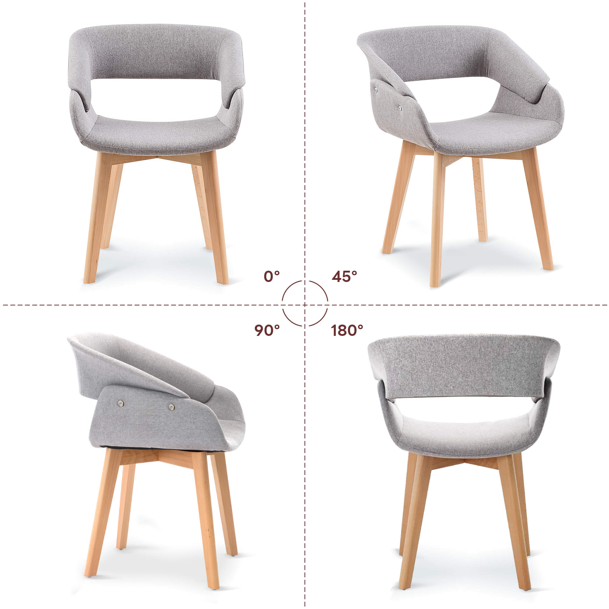 Ivinta Modern Dining Room Chair Set of 2 for Kitchen, Mid-Century Modern Accent Chairs