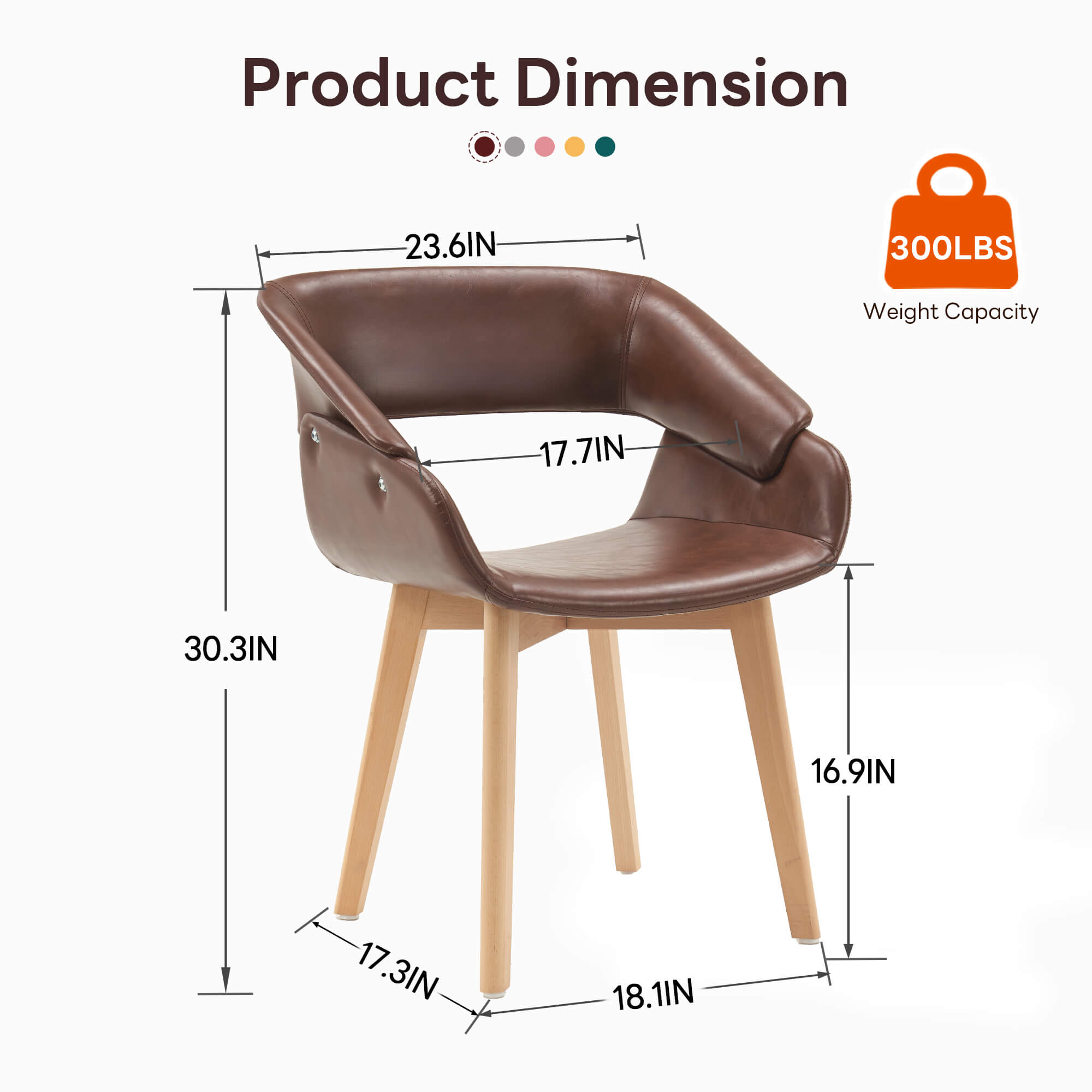 Ivinta Modern Dining Room Chair Set of 2 for Kitchen, Mid-Century Modern Accent Chairs