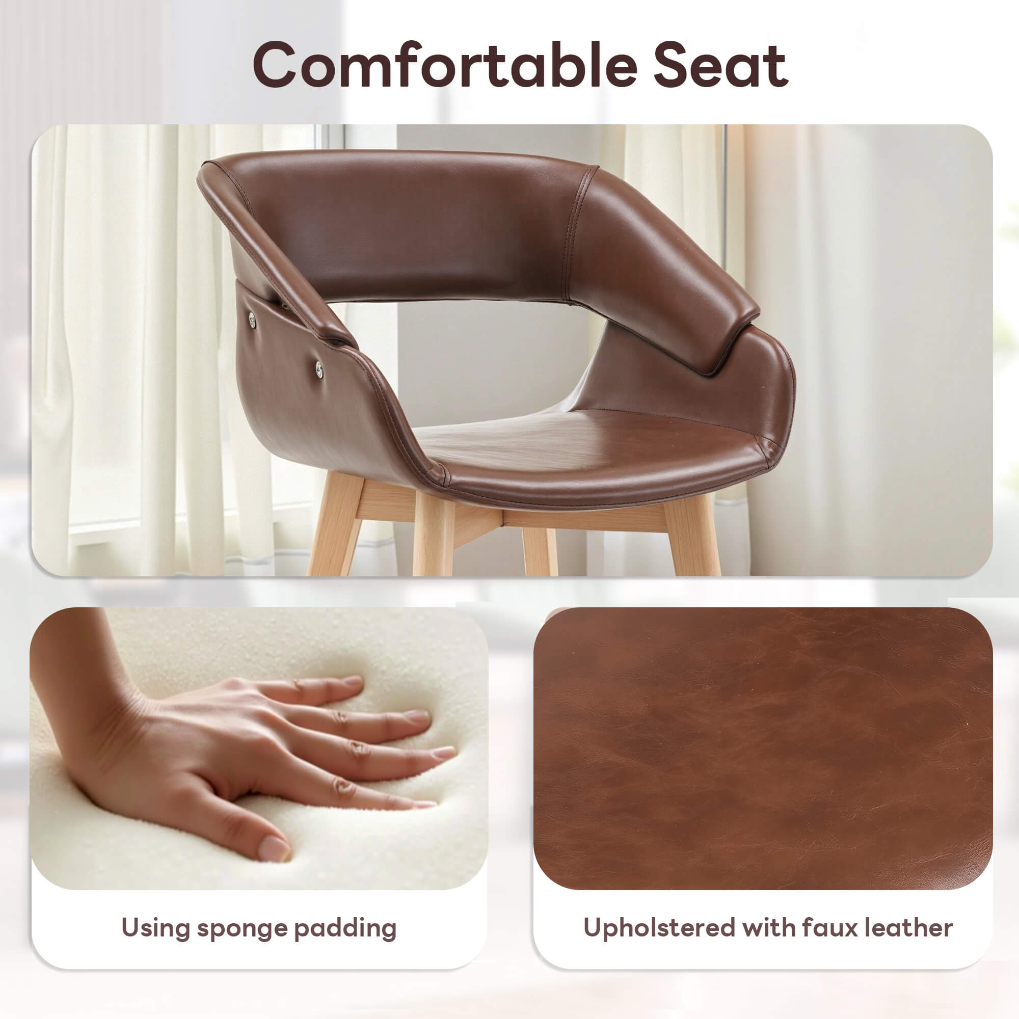 Ivinta Modern Dining Room Chair Set of 2 for Kitchen, Mid-Century Modern Accent Chairs