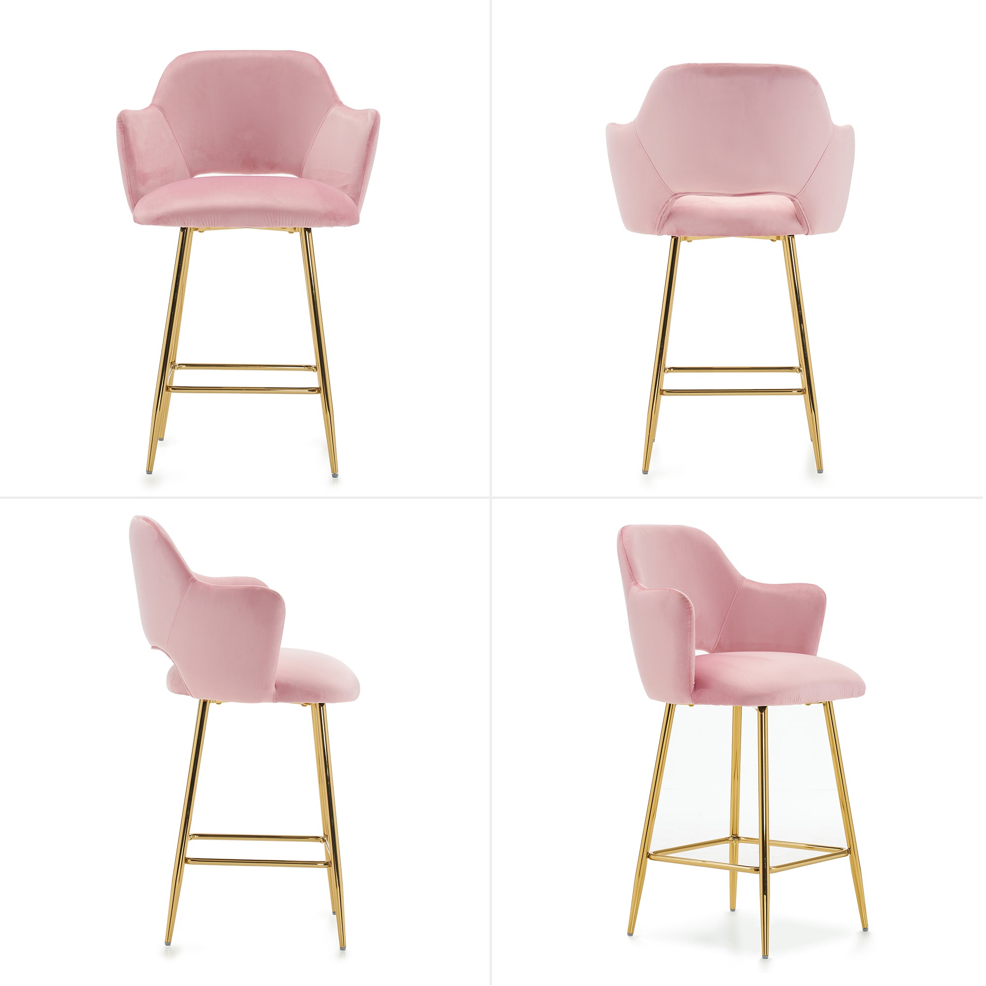 Ivinta Dining Chair, Upholstered Armchair with Gold Metal Legs for Kitchen