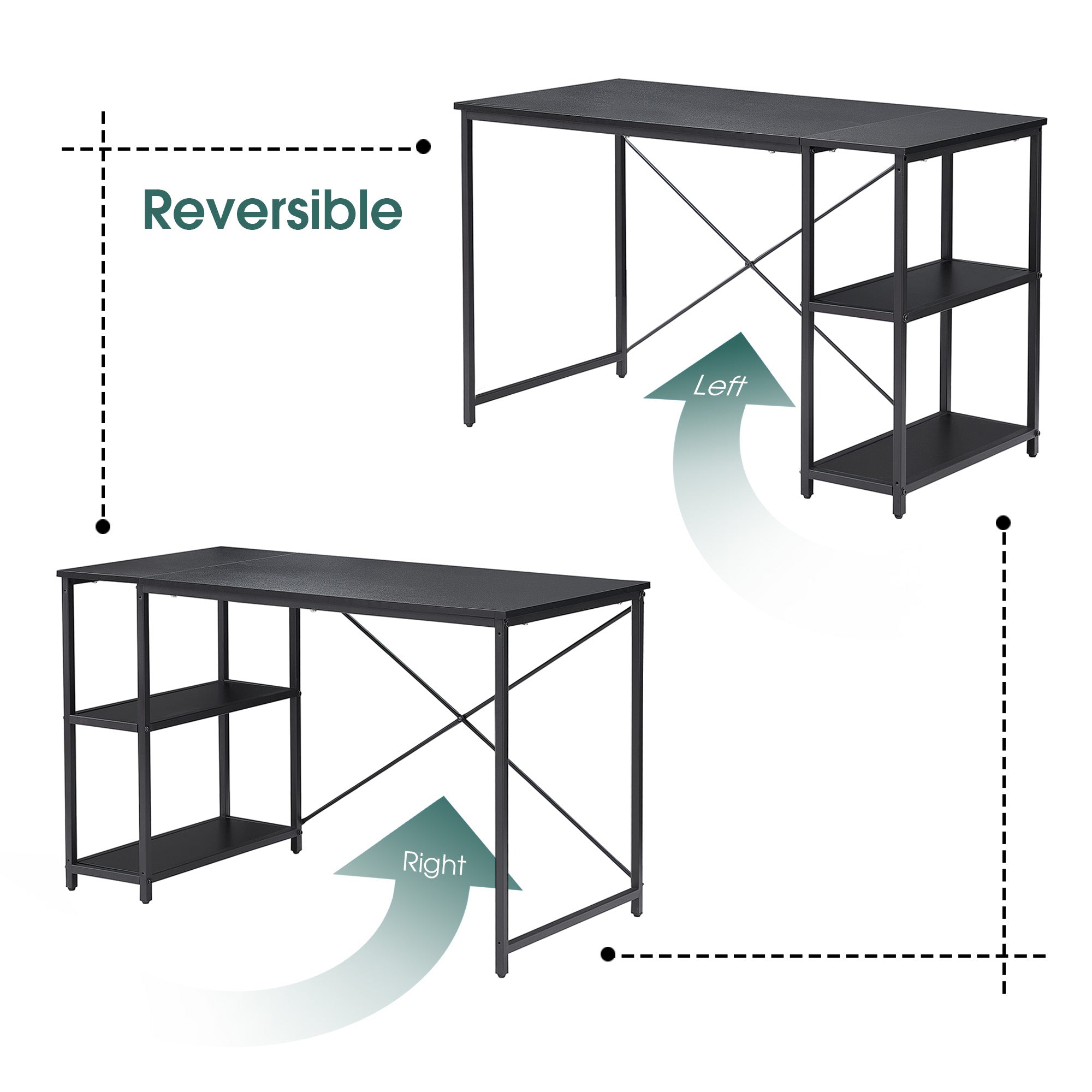 Ivinta Computer Desk 47 inch with Monitor Stand