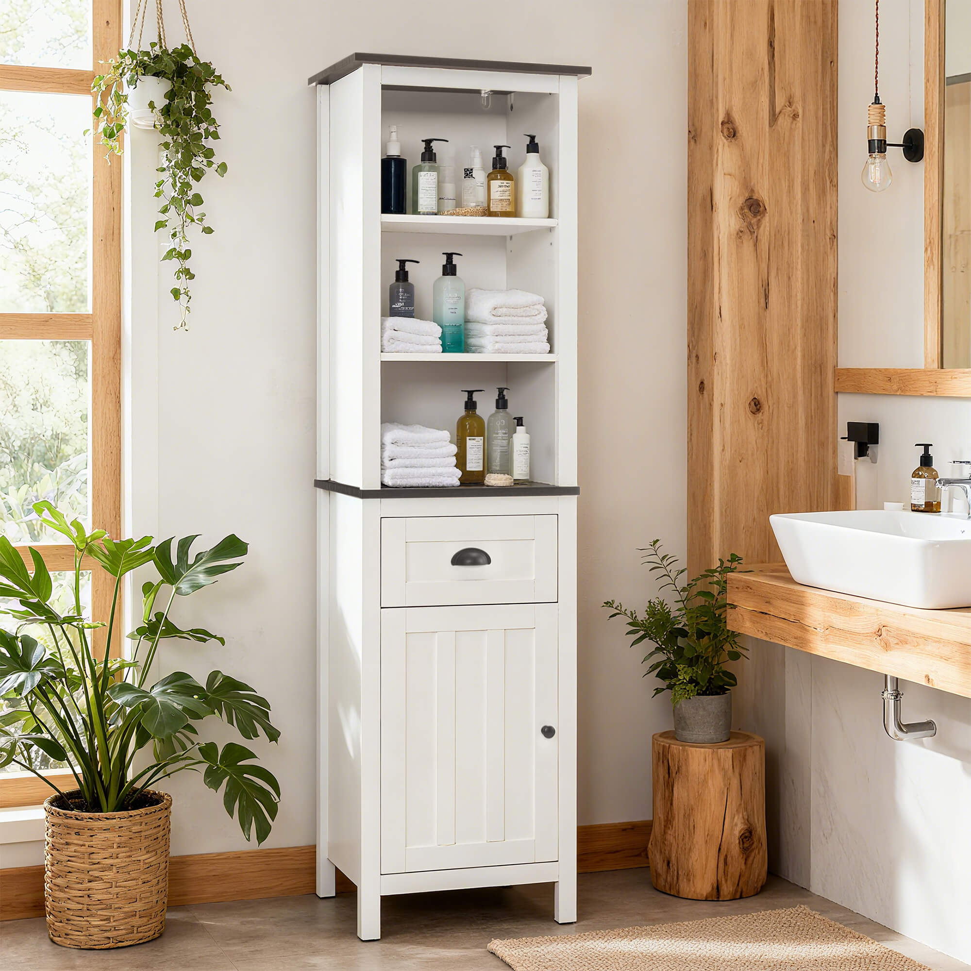 ivinta Bathroom Cabinet with Storage for Bathroom, Living Room, Kitchen, BS809