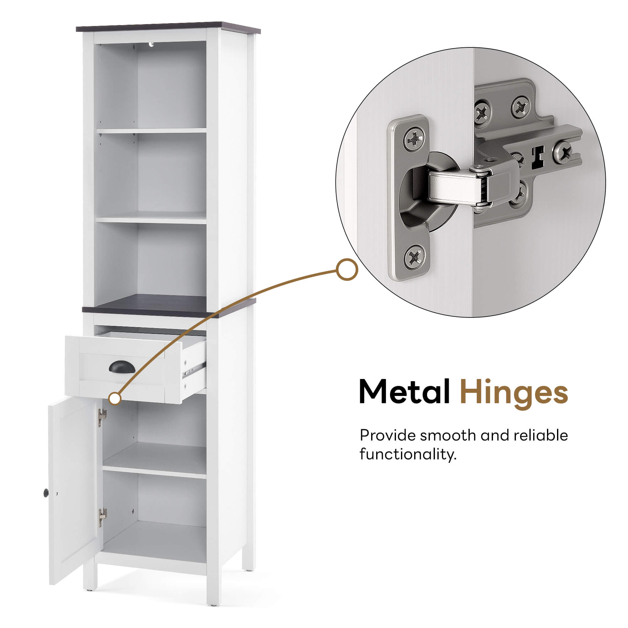 ivinta Bathroom Cabinet with Storage for Bathroom, Living Room, Kitchen, BS809