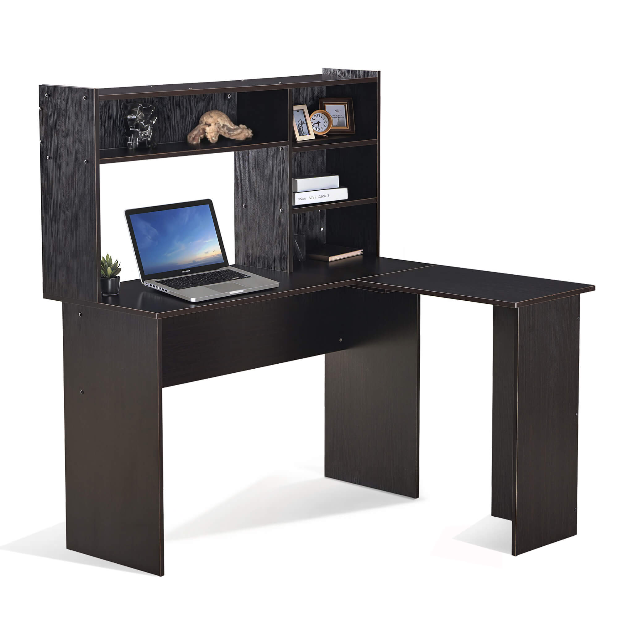Ivinta L Shaped Computer Desk with Storage Hutch for Home Office Living Room Bedroom