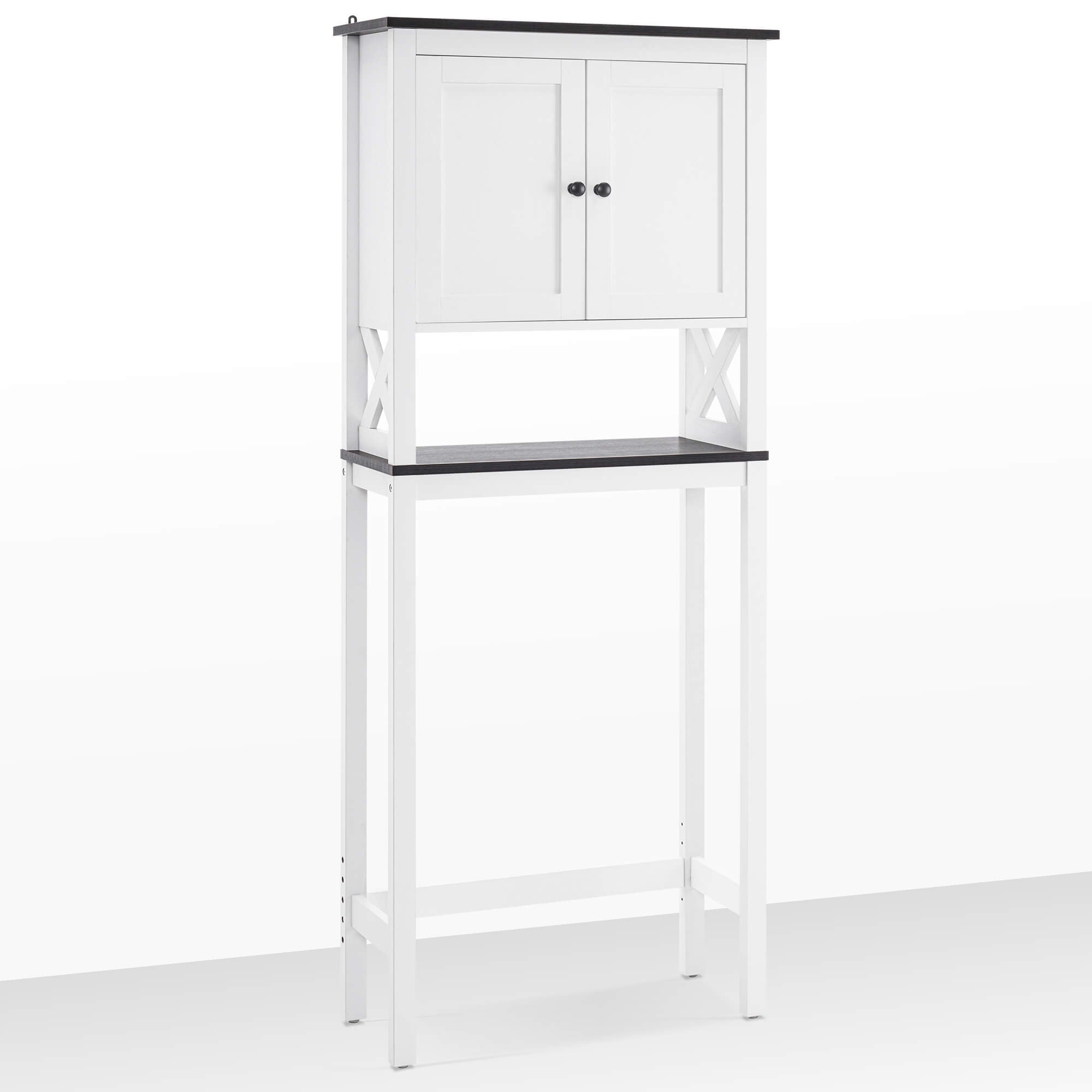 ivinta Over The Toilet Storage Cabinet, 3-Tier Bathroom Storage Cabinet with Adjustable Shelf and Doors, Freestanding Space Saver Above Toilet for Bathroom Laundry Restroom BT09 (White)
