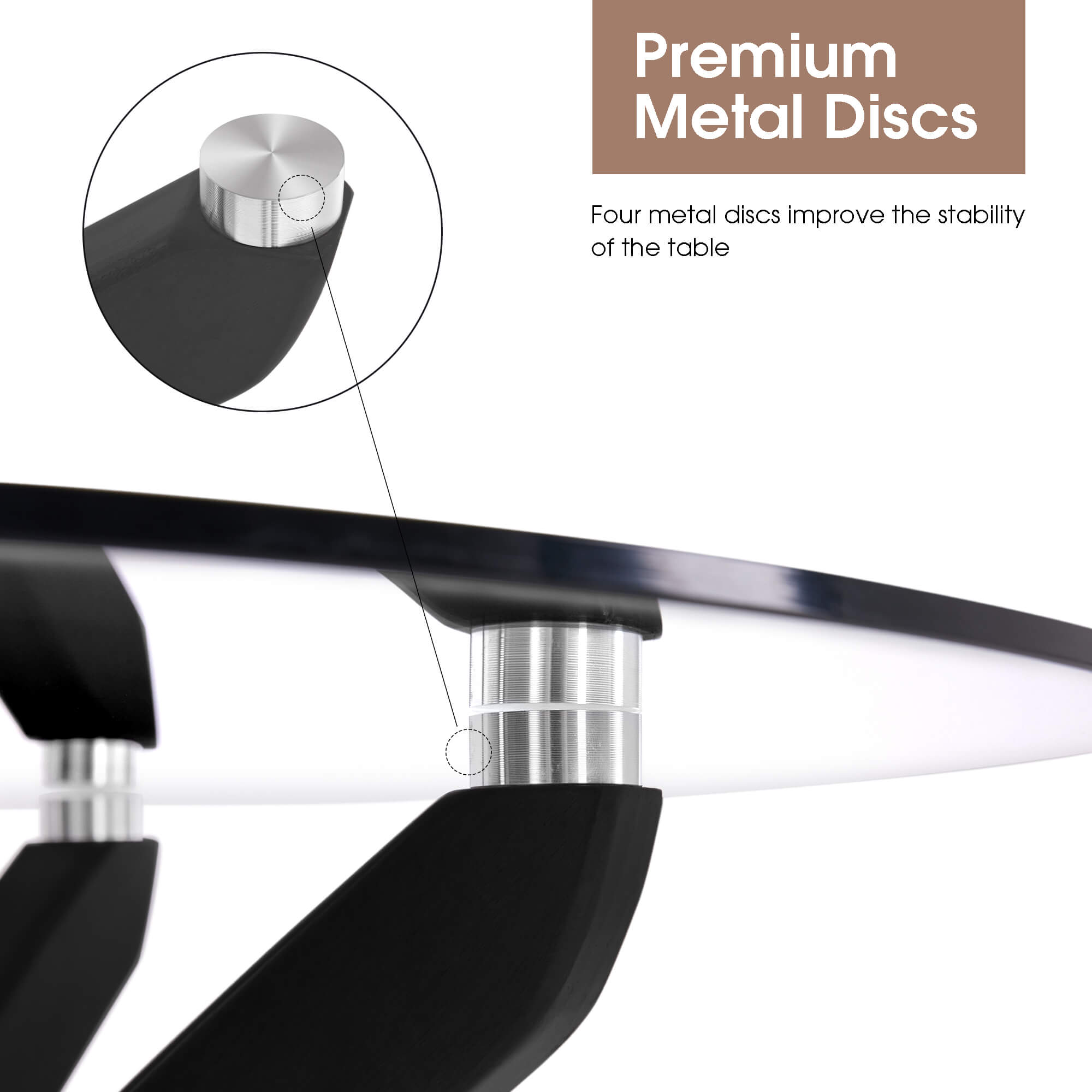 ivinta Round Glass Dining Table for 4, 31.5-Inch Kitchen Table with Tempered Glass Top and Solid Wood Legs, CURD