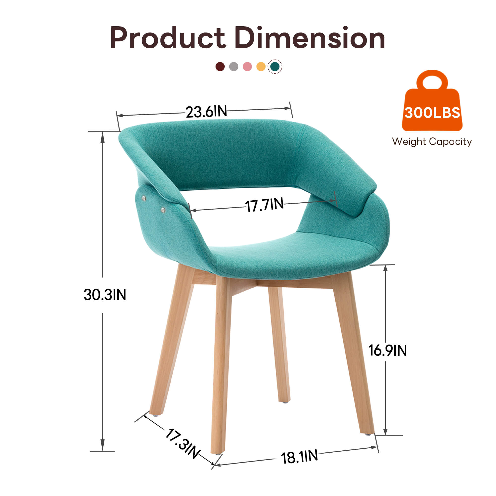 Ivinta Modern Dining Room Chair Set of 2 for Kitchen, Mid-Century Modern Accent Chairs