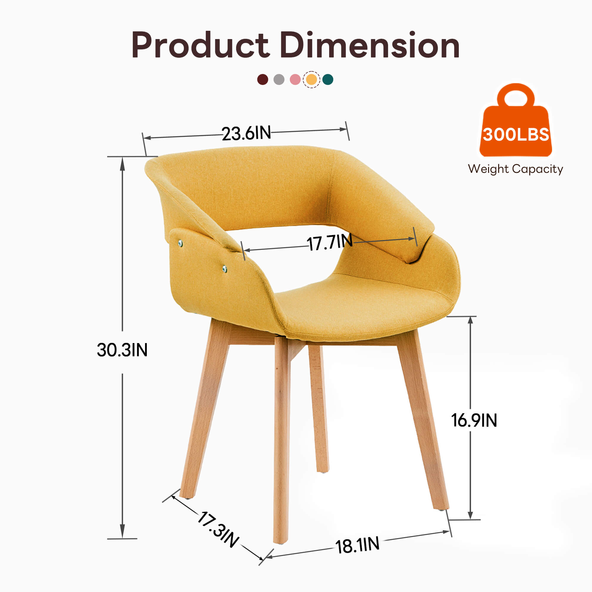 Ivinta Modern Dining Room Chair Set of 2 for Kitchen, Mid-Century Modern Accent Chairs