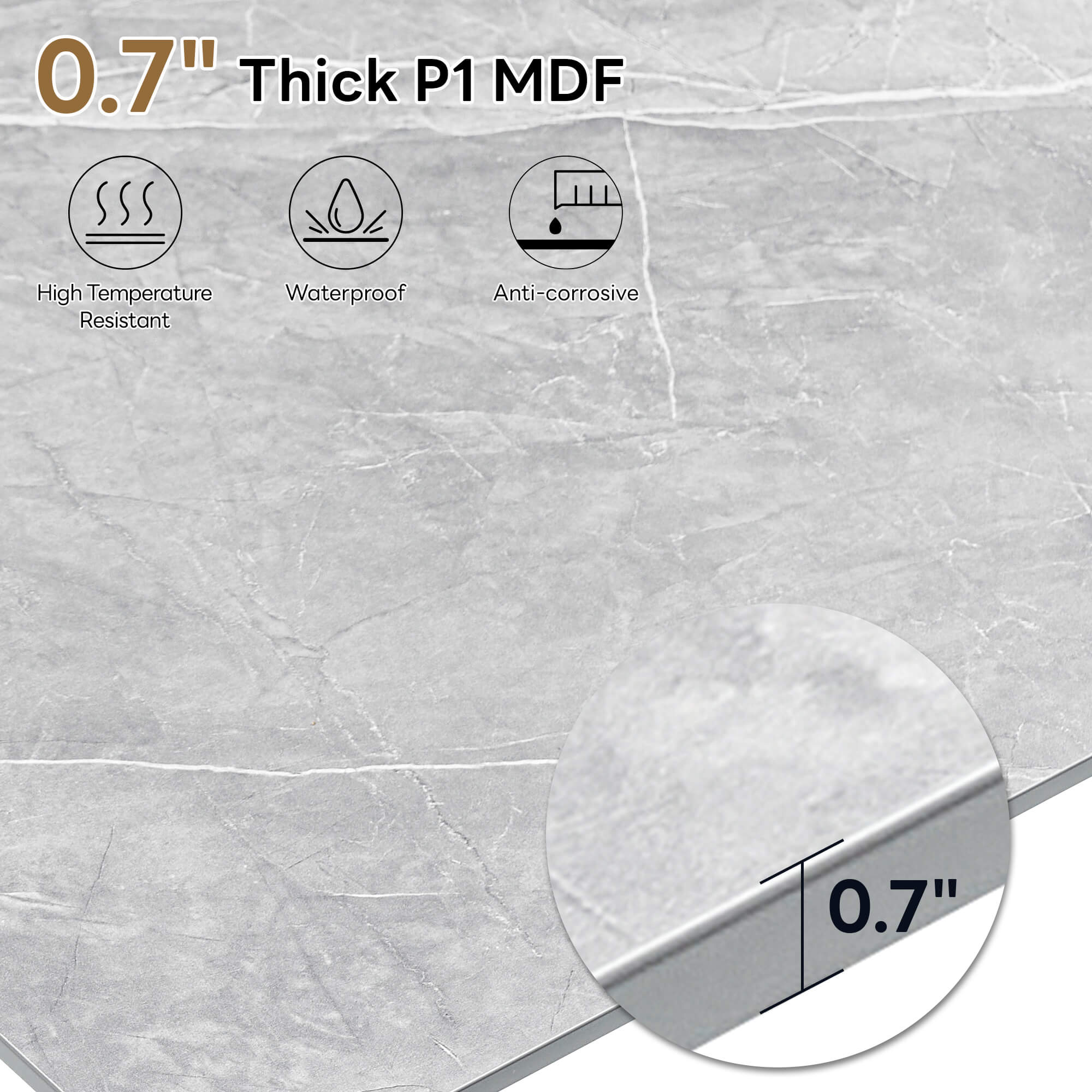 ivinta White Dining Table for 4-6, 55" Modern Rectangle Kitchen Table for Dining Room