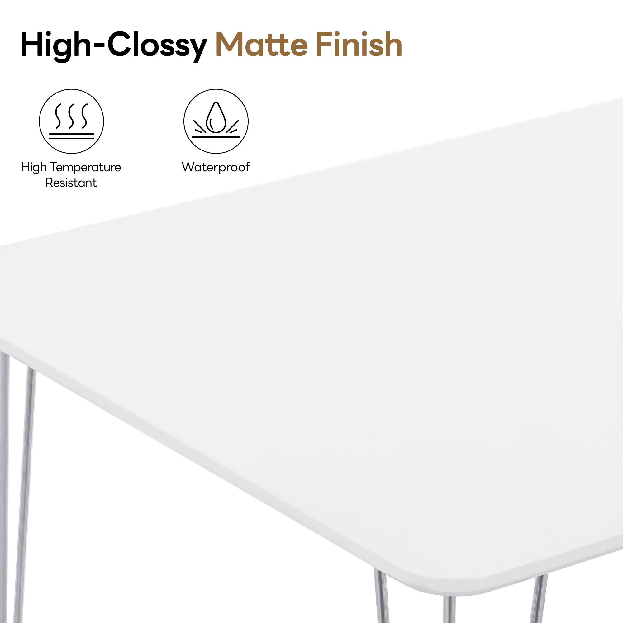 Ivinta 47" Rectangular Dining Table for Living Room, Lilac