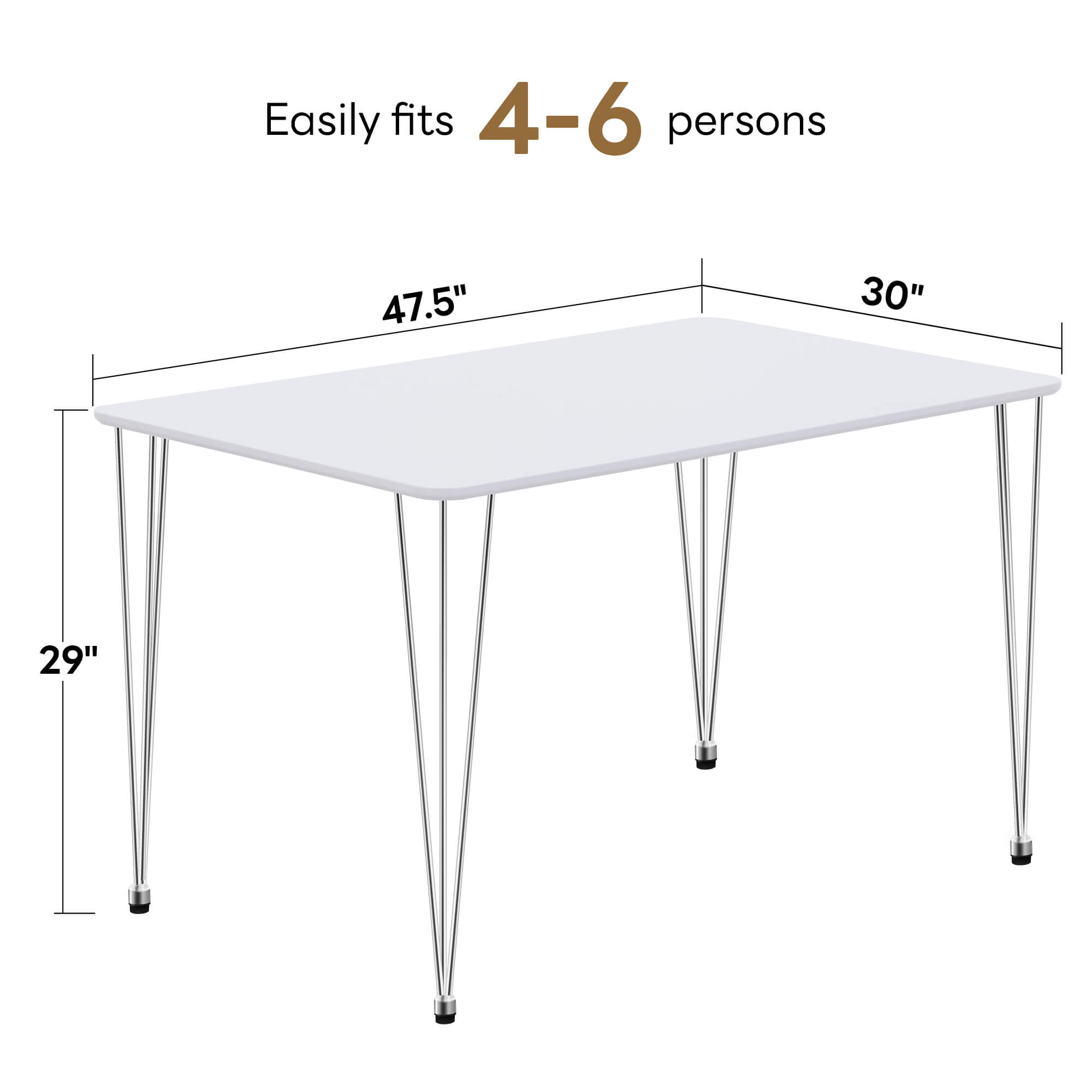 Ivinta 47" Rectangular Dining Table for Living Room, Lilac