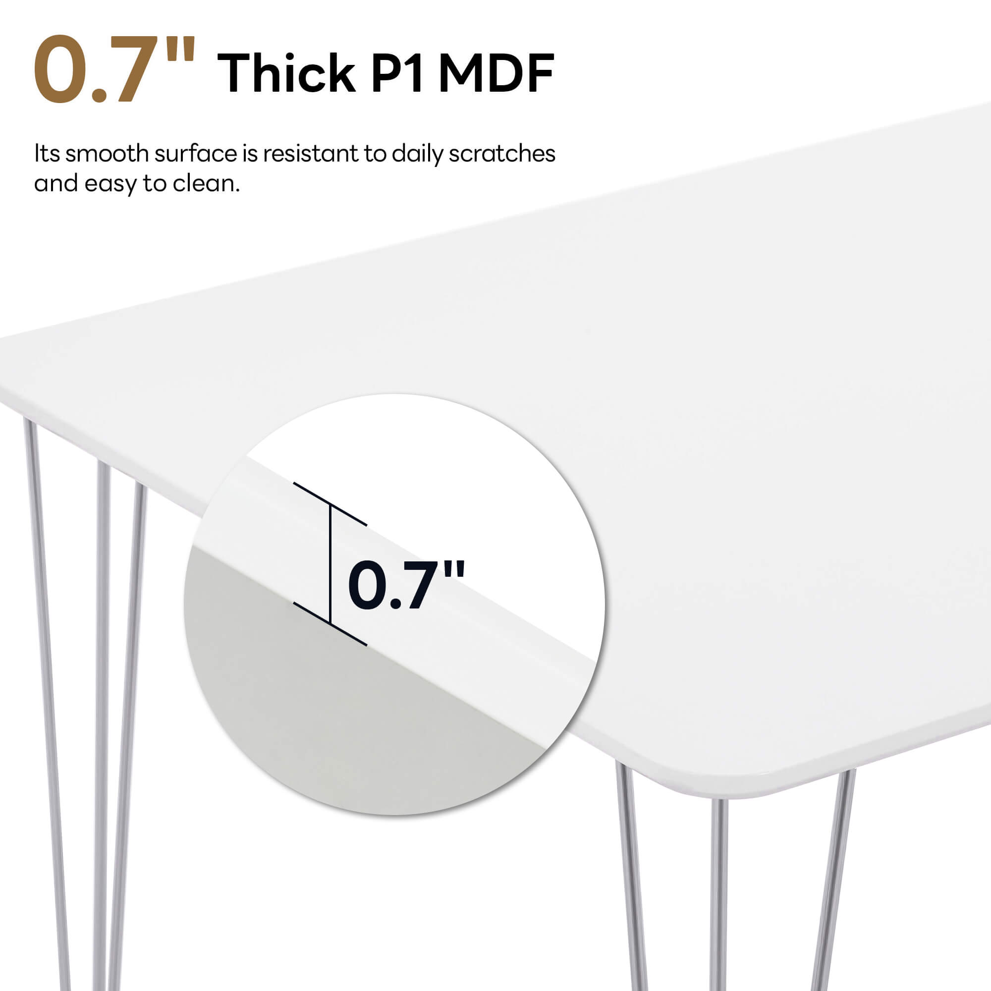 Ivinta 47" Rectangular Dining Table for Living Room, Lilac