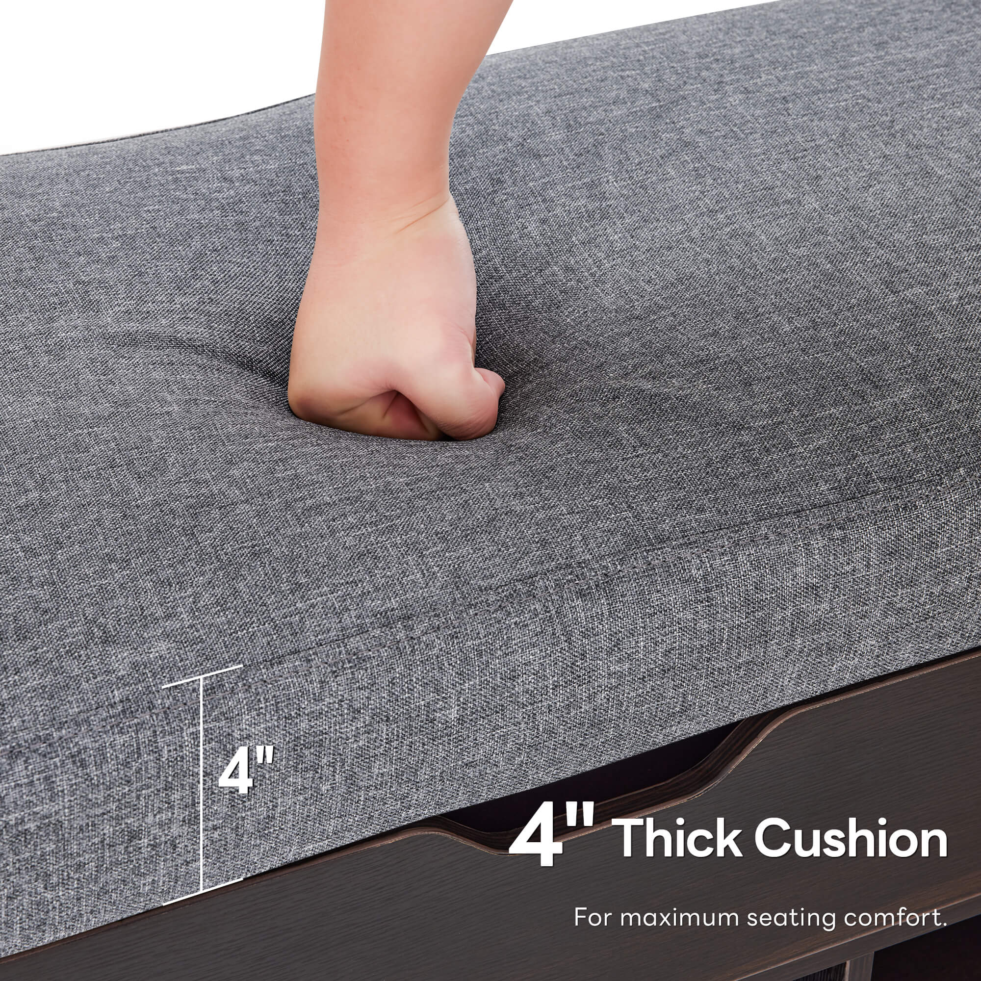 ivinta 37" Storage Bench with Padded Cushion for Living Room, 7702