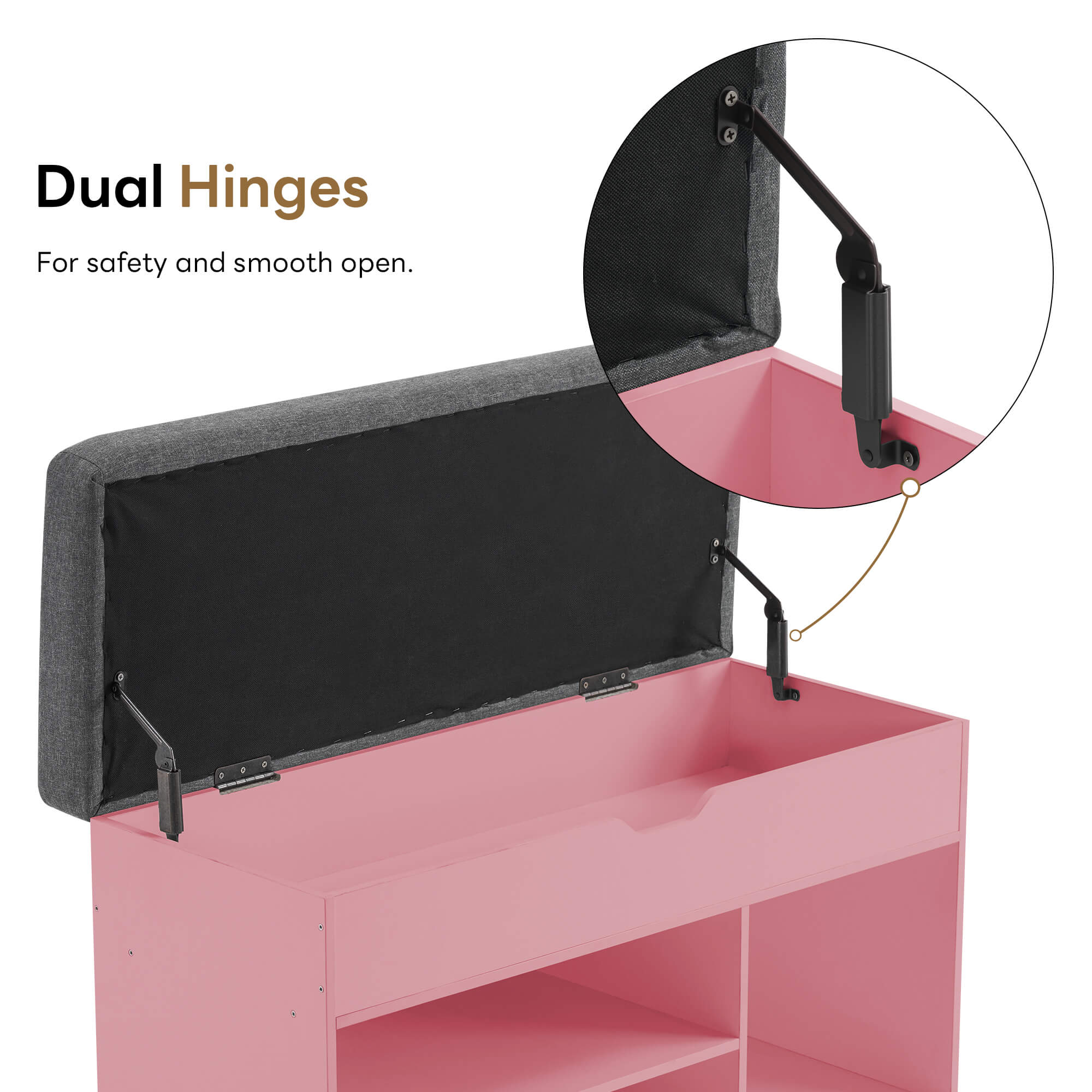 ivinta 37" Storage Bench with Padded Cushion for Living Room, 7702