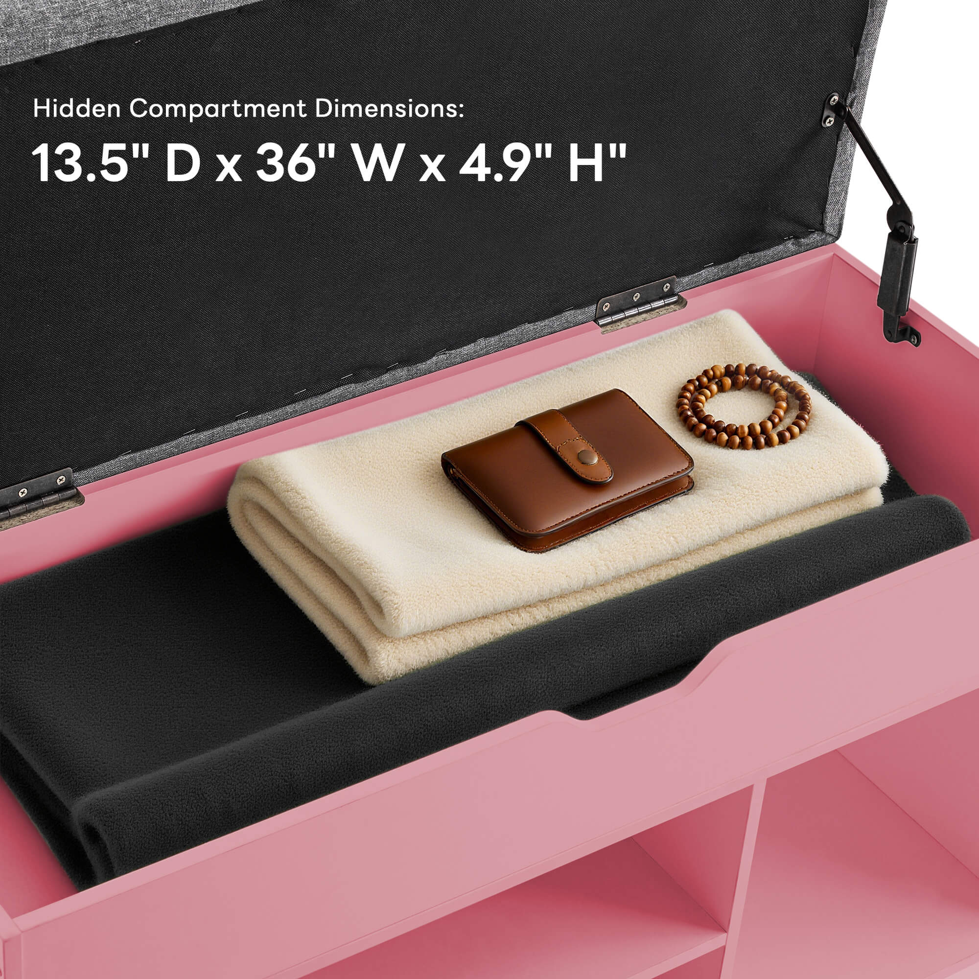 ivinta 37" Storage Bench with Padded Cushion for Living Room, 7702