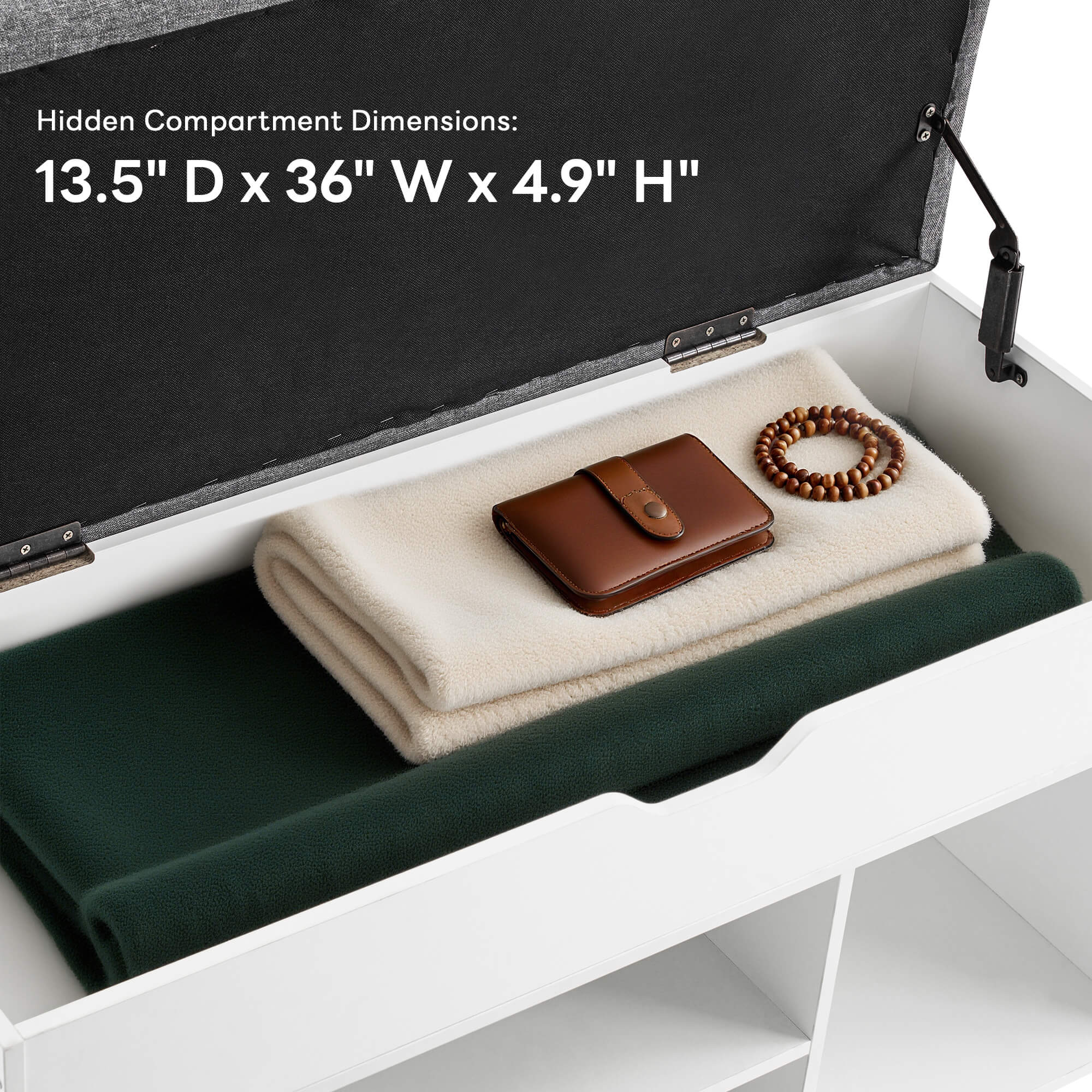 ivinta 37" Storage Bench with Padded Cushion for Living Room, 7702