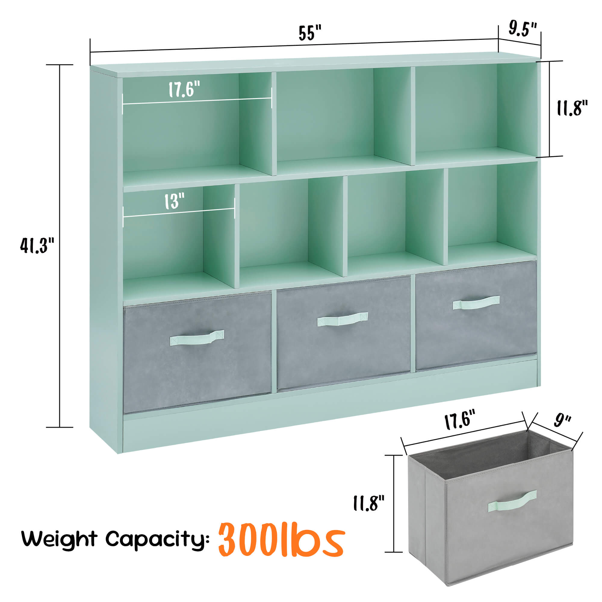 Ivinta 3-Tier Storage Bookcase for Kids, Simple Wood Display Cabinet for Bedroom