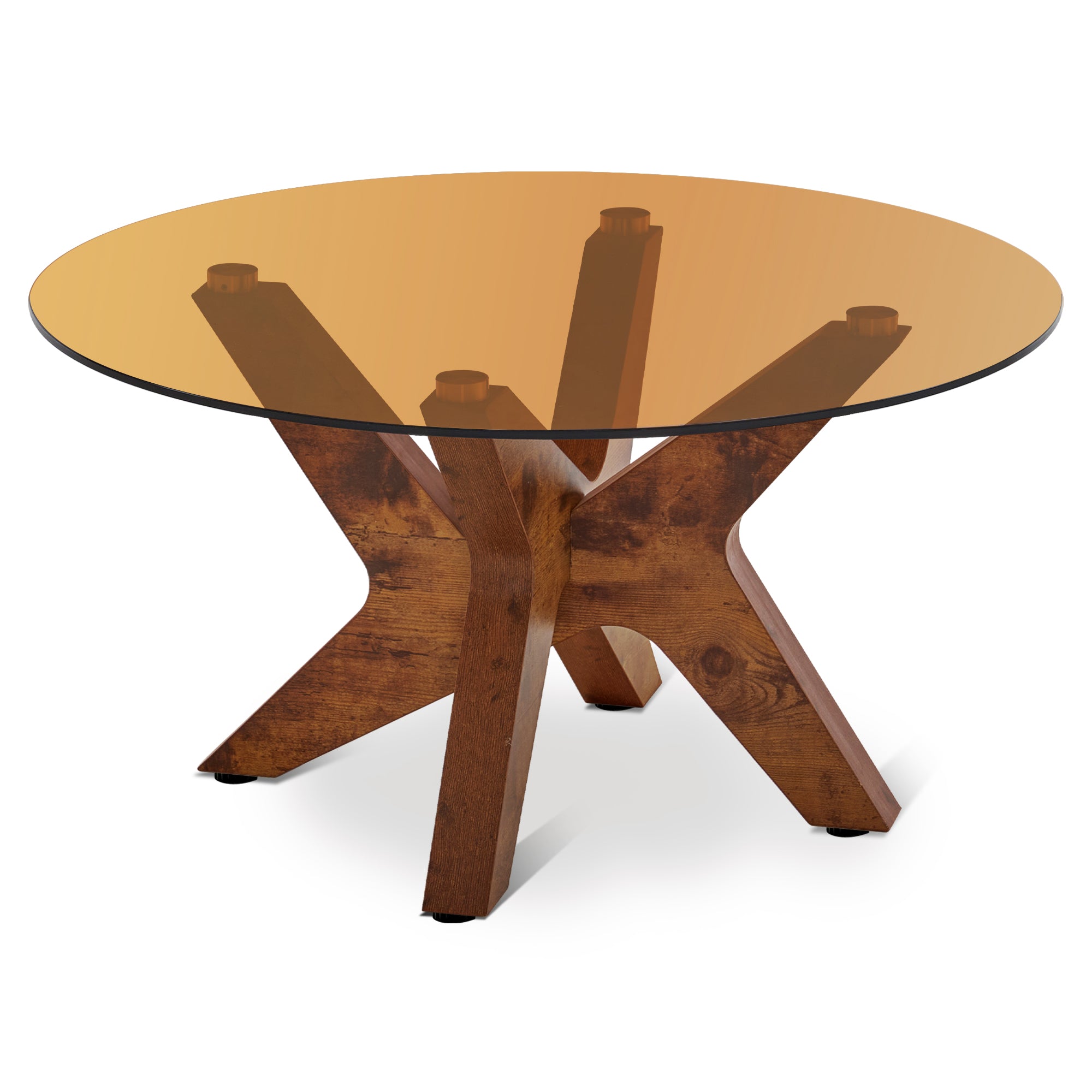 Ivinta Round Coffee Tables for Living Room, Glass Coffee Table for Home Office Cafe