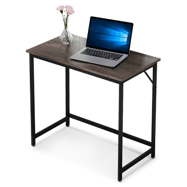 Ivinta Computer Desk, Industrial Style Study Desk with Black Frame