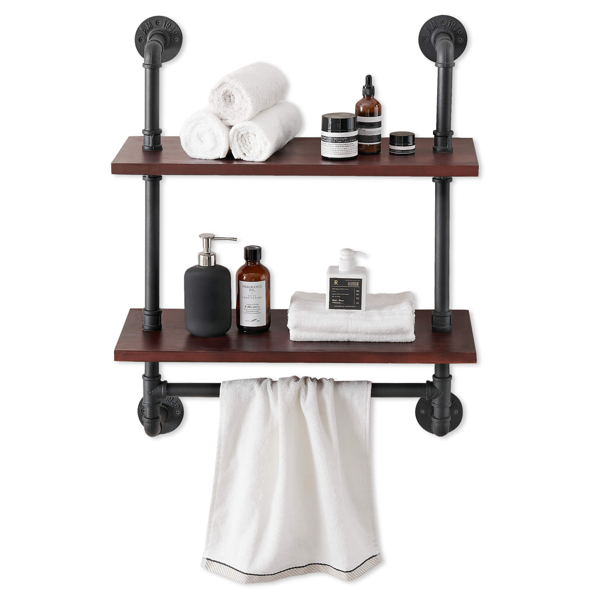 Ivinta Towel Racks, Industrial Floating Shelves, Wall Shelf for Bathroom