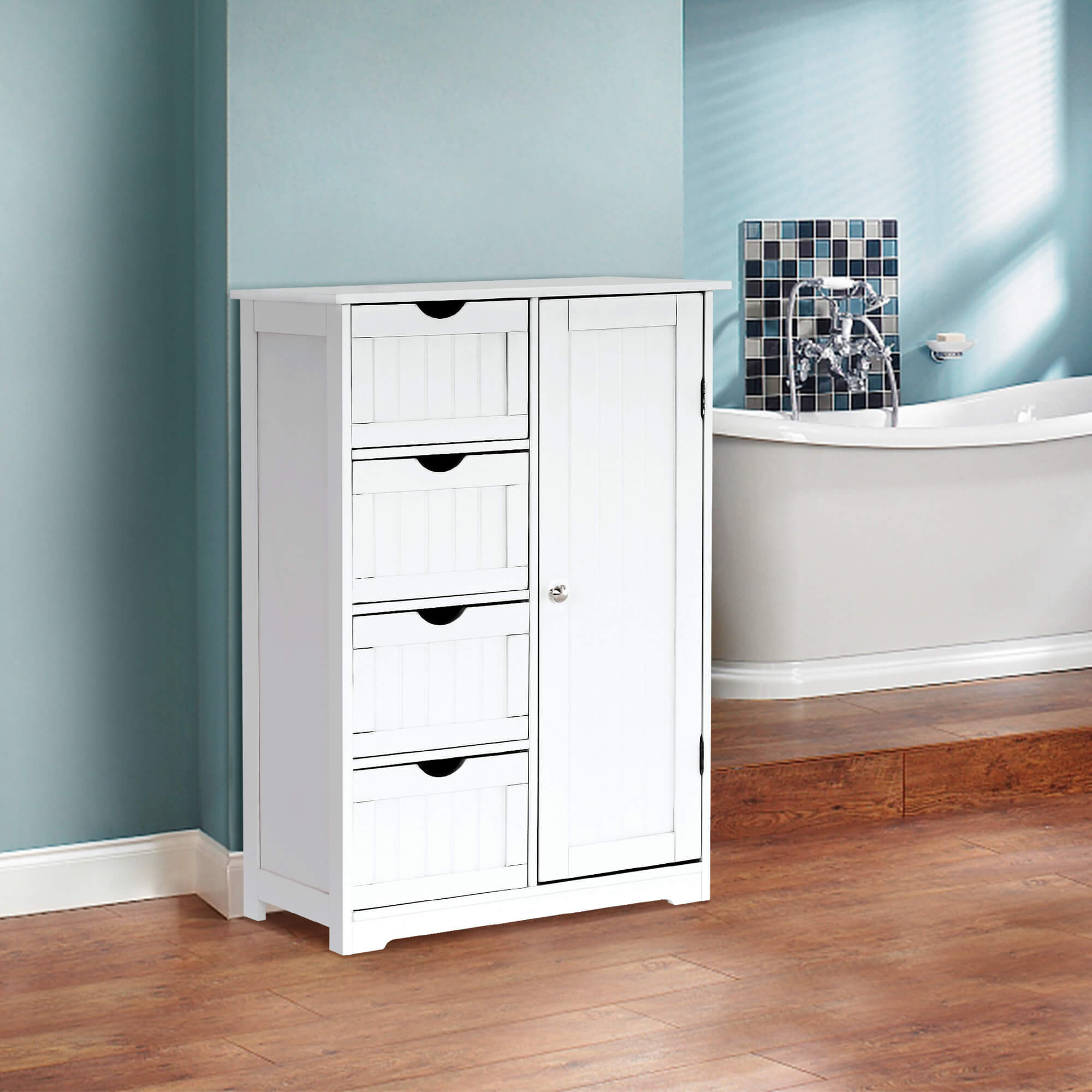 Ivinta Bathroom Floor Cabinet Wooden Storage Organizer - Ivinta