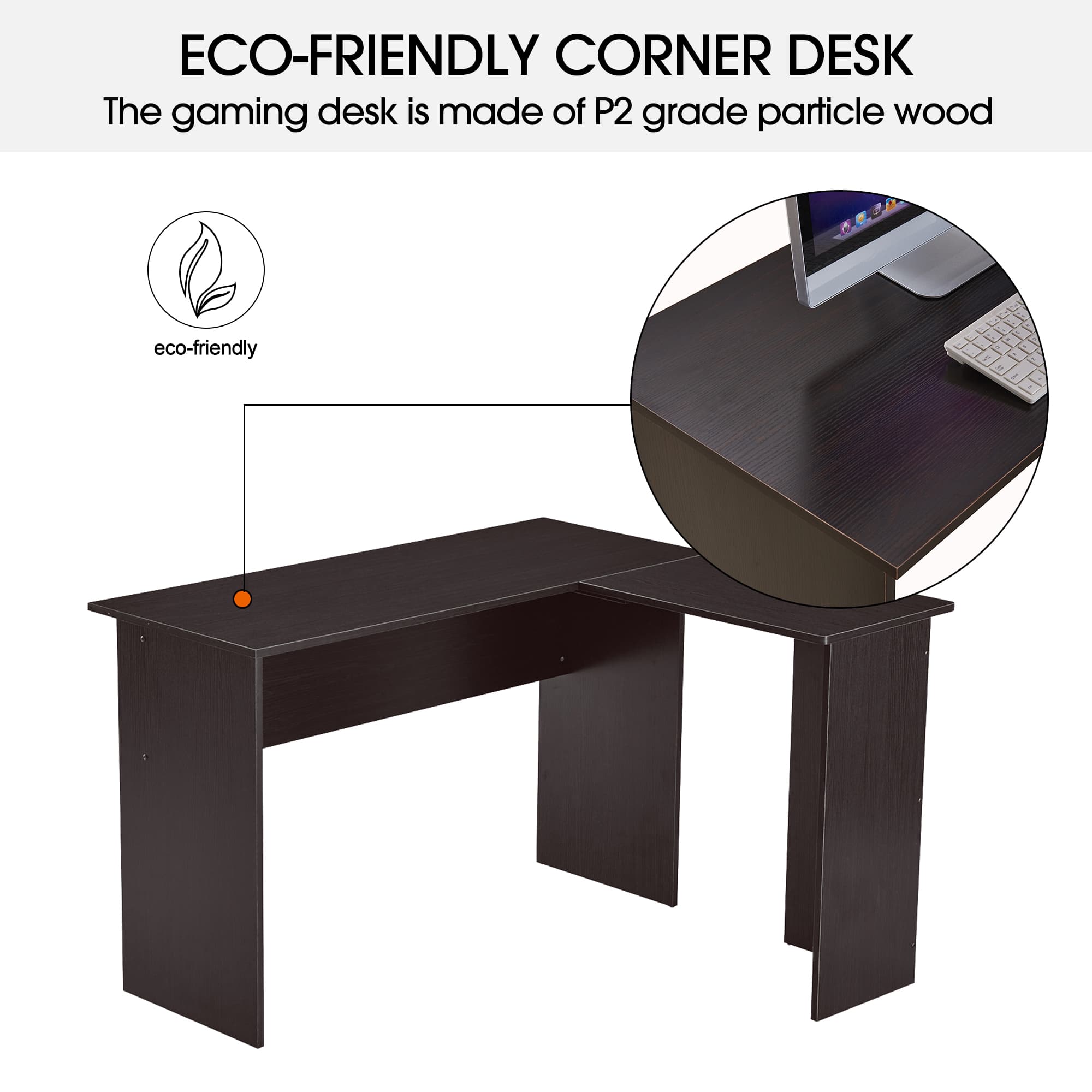 Ivinta Small Corner Computer Desk Modern L Shaped Desk Simplest Gaming Desk