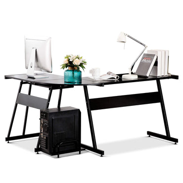 Ivinta Reversible L-Shaped Corner Desk with Keyboard Tray 7112