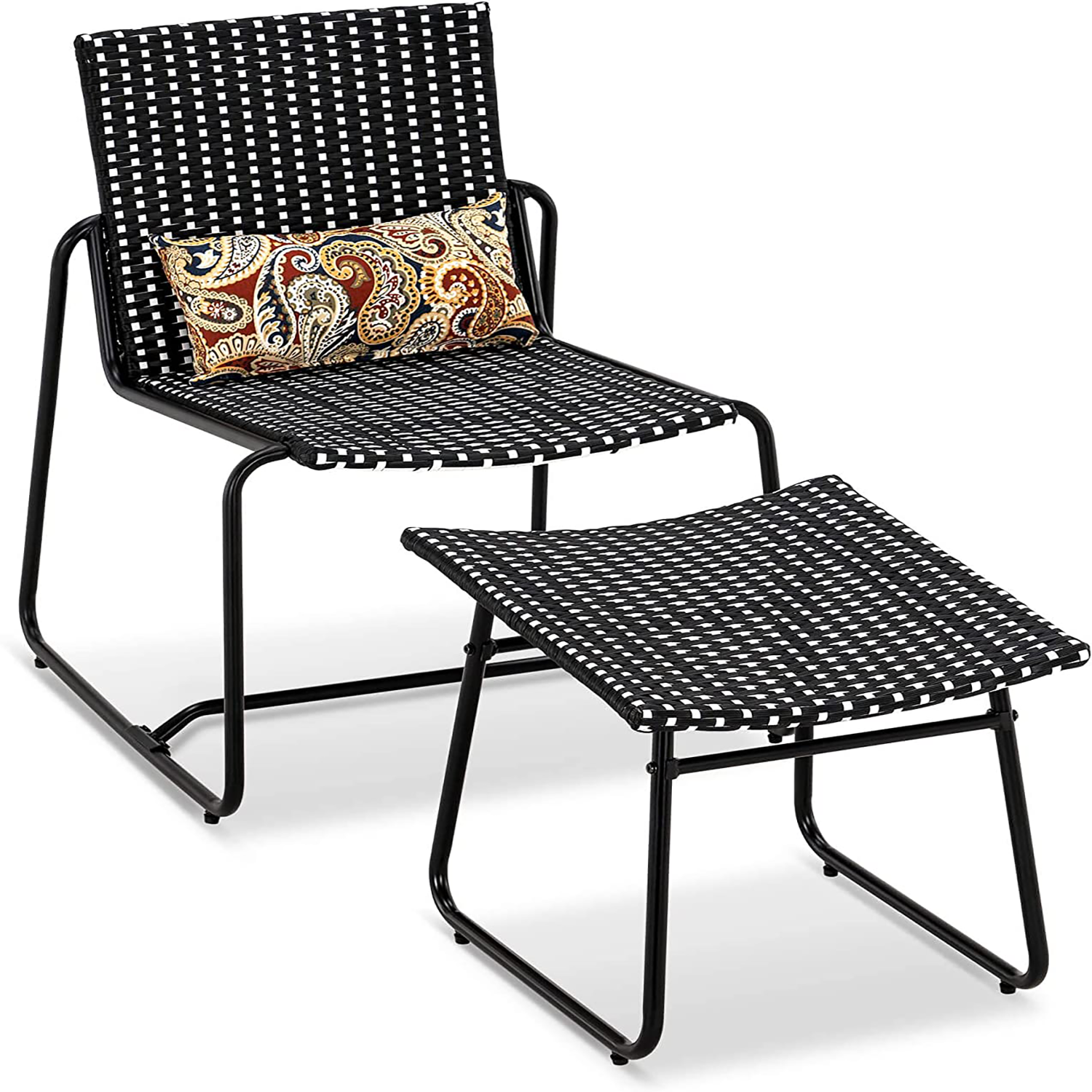 Ivinta Patio Lounge Chairs, Outdoor Wicker Chaise Lounge, All-Weather Tanning Chair for Outside