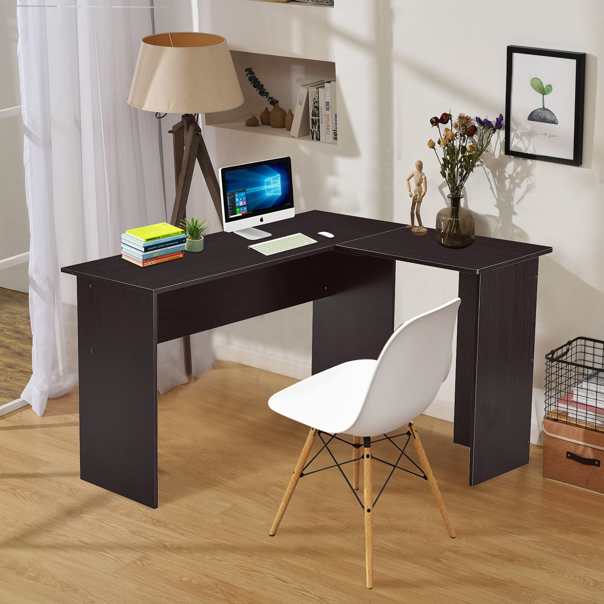 Ivinta Small Corner Computer Desk Modern L Shaped Desk Simplest Gaming Desk