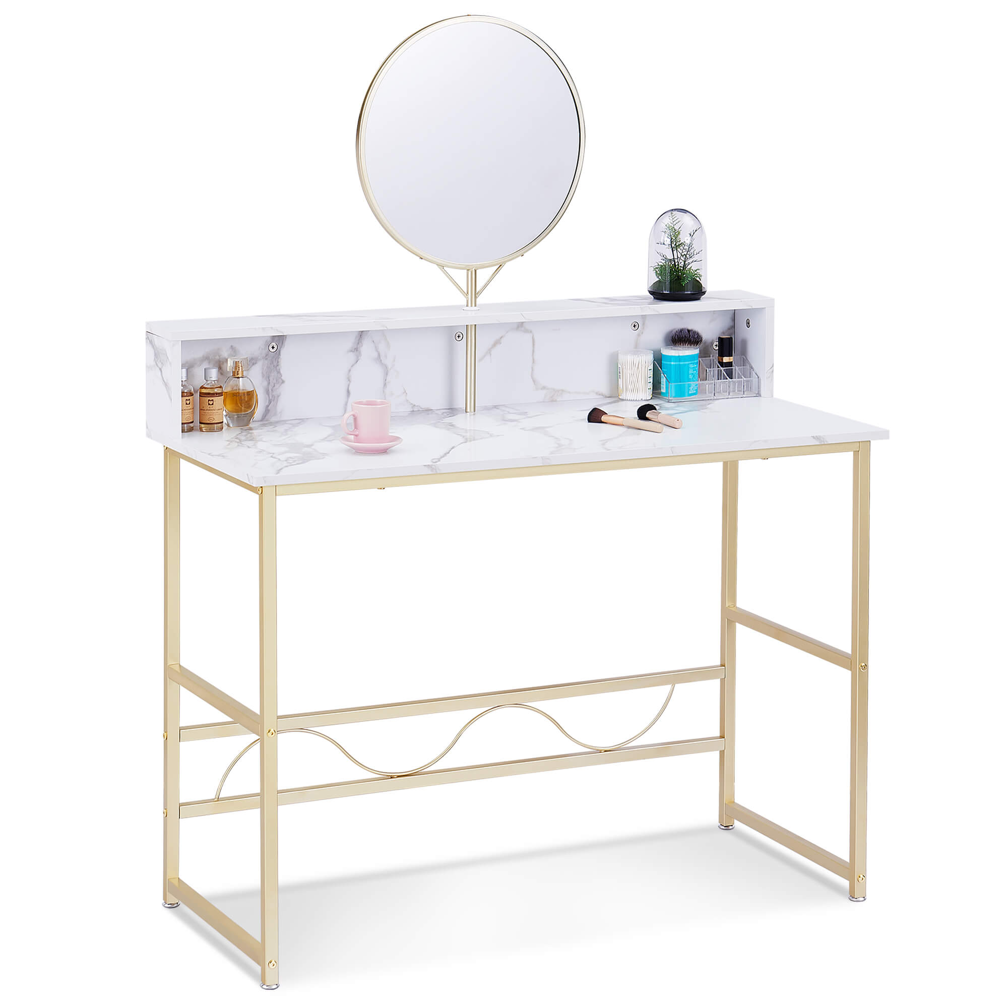 ivinta Makeup Vanity with Mirror, Small Vanity Desk for Bedroom, Dressing Room